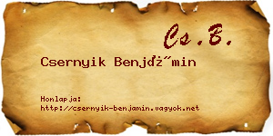 Csernyik Benjámin névjegykártya