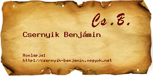 Csernyik Benjámin névjegykártya