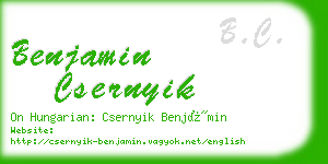 benjamin csernyik business card